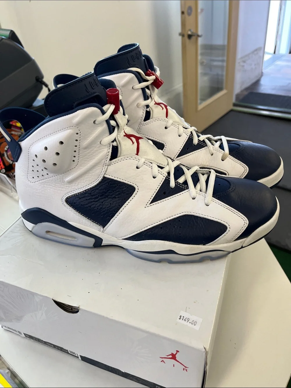 Jordan Men’s Sneakers - White / Navy / Red